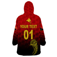 (Custom Personalised) Papua New Guinea Barramundis Cricket Wearable Blanket Hoodie Birds Of Paradise Paradisaea Raggiana Original - Red LT8 - Wonder Print Shop