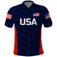 Custom United States National Cricket Polo Shirt Team USA Cricket Navy LT8 - Wonder Print Shop