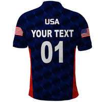 Custom United States National Cricket Polo Shirt Team USA Cricket Navy LT8 - Wonder Print Shop