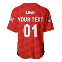 (Custom Personalised) United States National Cricket Baseball Jersey Team USA Cricket Red LT8 - Wonder Print Shop