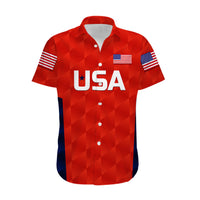 (Custom Personalised) United States National Cricket Hawaiian Shirt Team USA Cricket Red LT8 - Wonder Print Shop