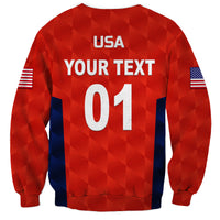 (Custom Personalised) United States National Cricket Sweatshirt Team USA Cricket Red LT8 - Wonder Print Shop