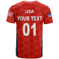 Custom United States National Cricket T Shirt Team USA Cricket Red LT8 - Wonder Print Shop