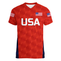 (Custom Personalised) United States National Cricket Women V Neck T Shirt Team USA Cricket Red LT8 - Wonder Print Shop