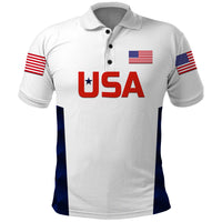 Custom United States National Cricket Polo Shirt Team USA Cricket White LT8 - Wonder Print Shop