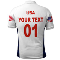 Custom United States National Cricket Polo Shirt Team USA Cricket White LT8 - Wonder Print Shop