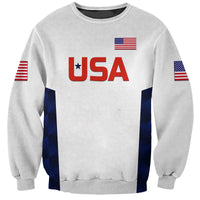 (Custom Personalised) United States National Cricket Sweatshirt Team USA Cricket White LT8 - Wonder Print Shop