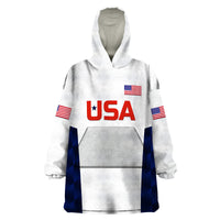 (Custom Personalised) United States National Cricket Wearable Blanket Hoodie Team USA Cricket White LT8 - Wonder Print Shop