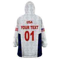 (Custom Personalised) United States National Cricket Wearable Blanket Hoodie Team USA Cricket White LT8 - Wonder Print Shop