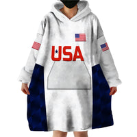 (Custom Personalised) United States National Cricket Wearable Blanket Hoodie Team USA Cricket White LT8 - Wonder Print Shop