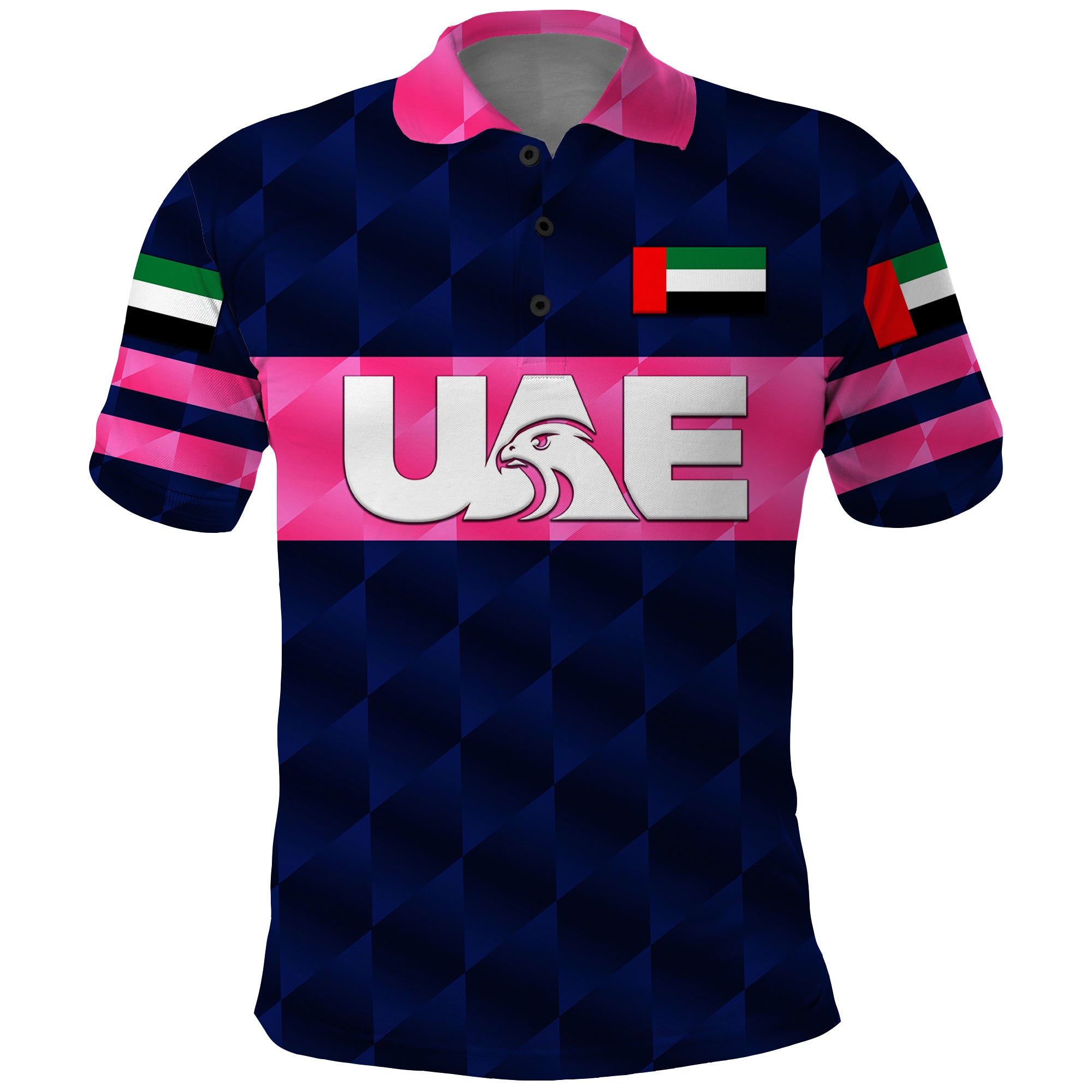 custom-personalised-united-arab-emirates-uae-cricket-polo-shirt-falcon-unique-navy