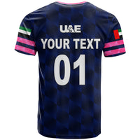 Custom United Arab Emirates UAE Cricket T Shirt Falcon Unique Navy LT8 - Wonder Print Shop