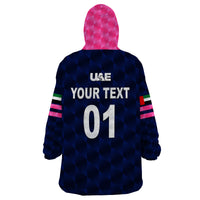 (Custom Personalised) United Arab Emirates UAE Cricket Wearable Blanket Hoodie Falcon Unique - Navy LT8 - Wonder Print Shop