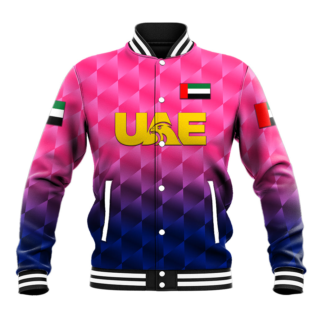 custom-personalised-united-arab-emirates-uae-cricket-baseball-jacket-falcon-unique-pink