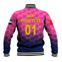 (Custom Personalised) United Arab Emirates UAE Cricket Baseball Jacket Falcon Unique - Pink LT8 - Wonder Print Shop