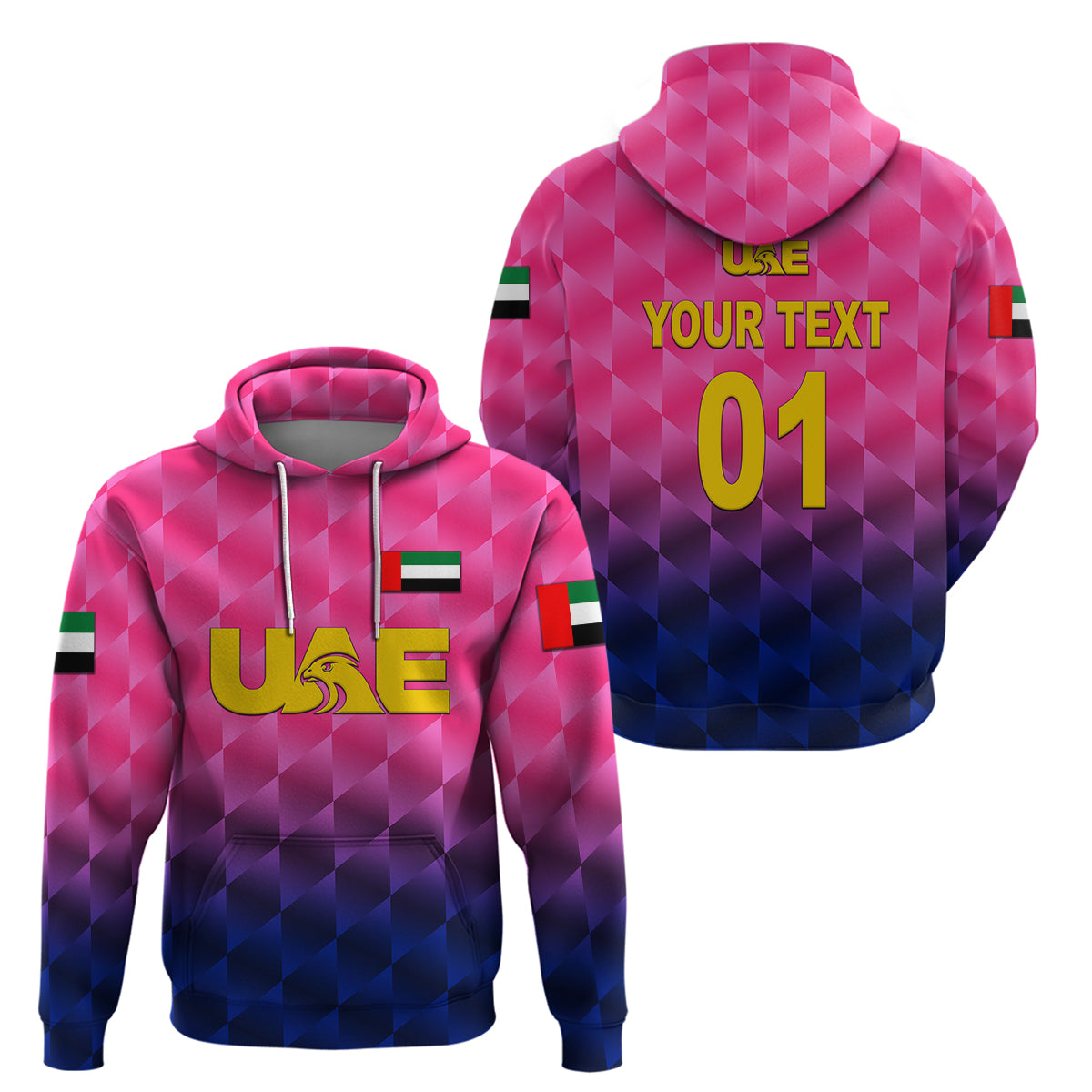 custom-personalised-united-arab-emirates-uae-cricket-hoodie-falcon-unique-pink