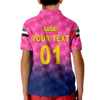 Custom United Arab Emirates UAE Cricket Polo Shirt for Kid Falcon Unique Pink LT8 - Wonder Print Shop