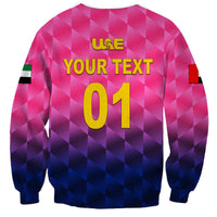 (Custom Personalised) United Arab Emirates UAE Cricket Sweatshirt Falcon Unique - Pink LT8 - Wonder Print Shop
