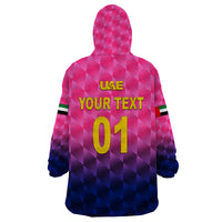 (Custom Personalised) United Arab Emirates UAE Cricket Wearable Blanket Hoodie Falcon Unique - Pink LT8 - Wonder Print Shop