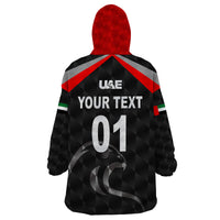 (Custom Personalised) United Arab Emirates UAE Cricket Wearable Blanket Hoodie Falcon Special - Black LT8 - Wonder Print Shop