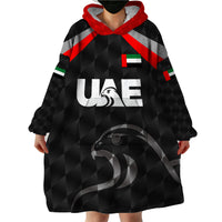 (Custom Personalised) United Arab Emirates UAE Cricket Wearable Blanket Hoodie Falcon Special - Black LT8 - Wonder Print Shop