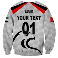 (Custom Personalised) United Arab Emirates UAE Cricket Sweatshirt Falcon Special - Grey LT8 - Wonder Print Shop