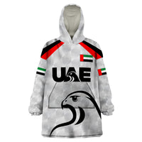 (Custom Personalised) United Arab Emirates UAE Cricket Wearable Blanket Hoodie Falcon Special - Grey LT8 - Wonder Print Shop