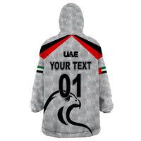 (Custom Personalised) United Arab Emirates UAE Cricket Wearable Blanket Hoodie Falcon Special - Grey LT8 - Wonder Print Shop