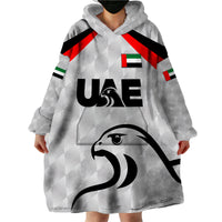 (Custom Personalised) United Arab Emirates UAE Cricket Wearable Blanket Hoodie Falcon Special - Grey LT8 - Wonder Print Shop