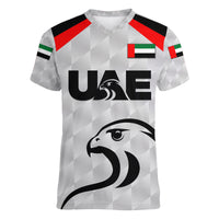 (Custom Personalised) United Arab Emirates UAE Cricket Women V Neck T Shirt Falcon Special - Grey LT8 - Wonder Print Shop
