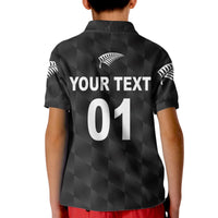 Custom New Zealand Cricket Polo Shirt for Kid Silver Fern Unique Black LT8 - Wonder Print Shop