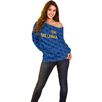 (Custom Personalised) Sri Lanka Cricket Off Shoulder Sweater The Lions Unique - Blue LT8 - Wonder Print Shop