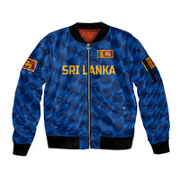 (Custom Personalised) Sri Lanka Cricket Sleeve Zip Bomber Jacket The Lions Unique - Blue LT8 - Wonder Print Shop