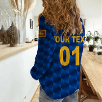 (Custom Personalised) Sri Lanka Cricket Women Casual Shirt The Lions Unique - Blue LT8 - Wonder Print Shop