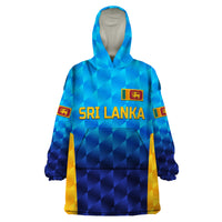 (Custom Personalised) Sri Lanka Cricket Wearable Blanket Hoodie The Lions Unique - Gradient Blue LT8 - Wonder Print Shop
