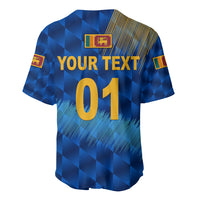 (Custom Personalised) Sri Lanka Cricket Baseball Jersey The Lions Special - Blue LT8 - Wonder Print Shop