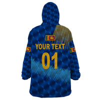(Custom Personalised) Sri Lanka Cricket Wearable Blanket Hoodie The Lions Special - Blue LT8 - Wonder Print Shop