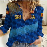 (Custom Personalised) Sri Lanka Cricket Women Casual Shirt The Lions Special - Blue LT8 - Wonder Print Shop
