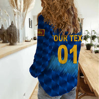 (Custom Personalised) Sri Lanka Cricket Women Casual Shirt The Lions Special - Blue LT8 - Wonder Print Shop