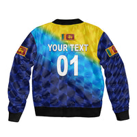 (Custom Personalised) Sri Lanka Cricket Bomber Jacket The Lions Special - Gradient Blue LT8 - Wonder Print Shop