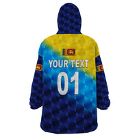 (Custom Personalised) Sri Lanka Cricket Wearable Blanket Hoodie The Lions Special - Gradient Blue LT8 - Wonder Print Shop