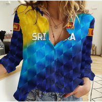 (Custom Personalised) Sri Lanka Cricket Women Casual Shirt The Lions Special - Gradient Blue LT8 - Wonder Print Shop