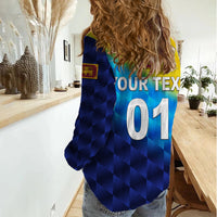 (Custom Personalised) Sri Lanka Cricket Women Casual Shirt The Lions Special - Gradient Blue LT8 - Wonder Print Shop