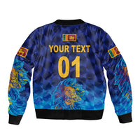 (Custom Personalised) Sri Lanka Cricket Bomber Jacket The Lions Pride Version - Blue LT8 - Wonder Print Shop