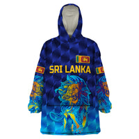 (Custom Personalised) Sri Lanka Cricket Wearable Blanket Hoodie The Lions Pride Version - Blue LT8 - Wonder Print Shop