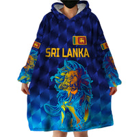 (Custom Personalised) Sri Lanka Cricket Wearable Blanket Hoodie The Lions Pride Version - Blue LT8 - Wonder Print Shop