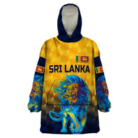 (Custom Personalised) Sri Lanka Cricket Wearable Blanket Hoodie The Lions Pride Version - Yellow LT8 - Wonder Print Shop