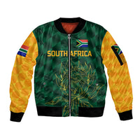 (Custom Personalised) South Africa Proteas Cricket Sleeve Zip Bomber Jacket Simple - Green LT8 - Wonder Print Shop
