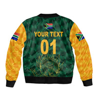 (Custom Personalised) South Africa Proteas Cricket Sleeve Zip Bomber Jacket Simple - Green LT8 - Wonder Print Shop