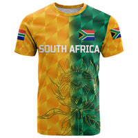 Custom South Africa Proteas Cricket T Shirt Simple Yellow LT8 - Wonder Print Shop